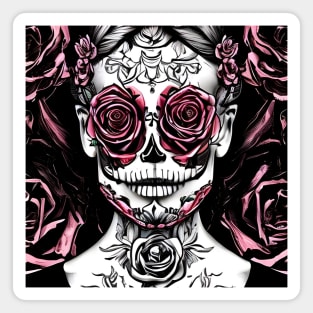 Skull Rose Eye Tattoo Magnet